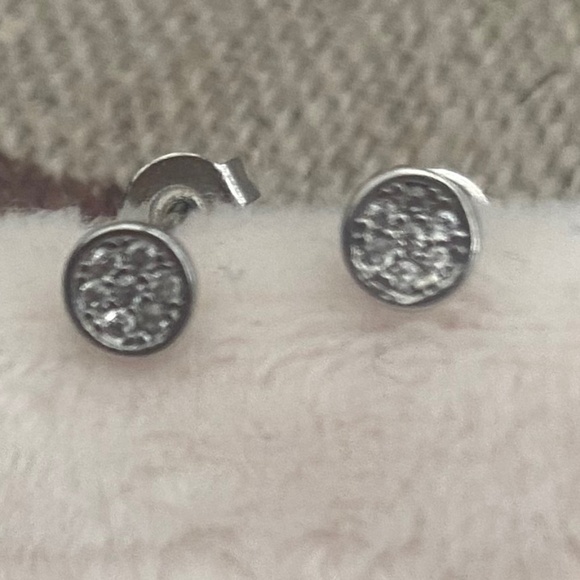 UNCOMMON JAMES Sterling Silver Pave Stud Earrings - Picture 2 of 2